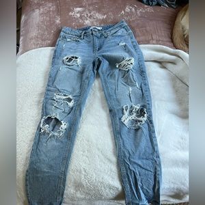 Garage Light Wash Ripped Jeans